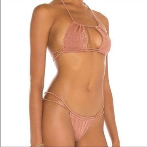 NWT! Montce Swim Mauve Sparkle Brasil Bikini Bottom